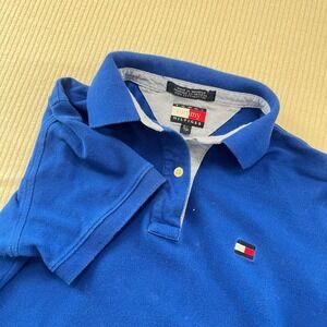 Tommy Hilfiger Polo Shirt Mens Small Blue Short Sleeve Classic Casual size small